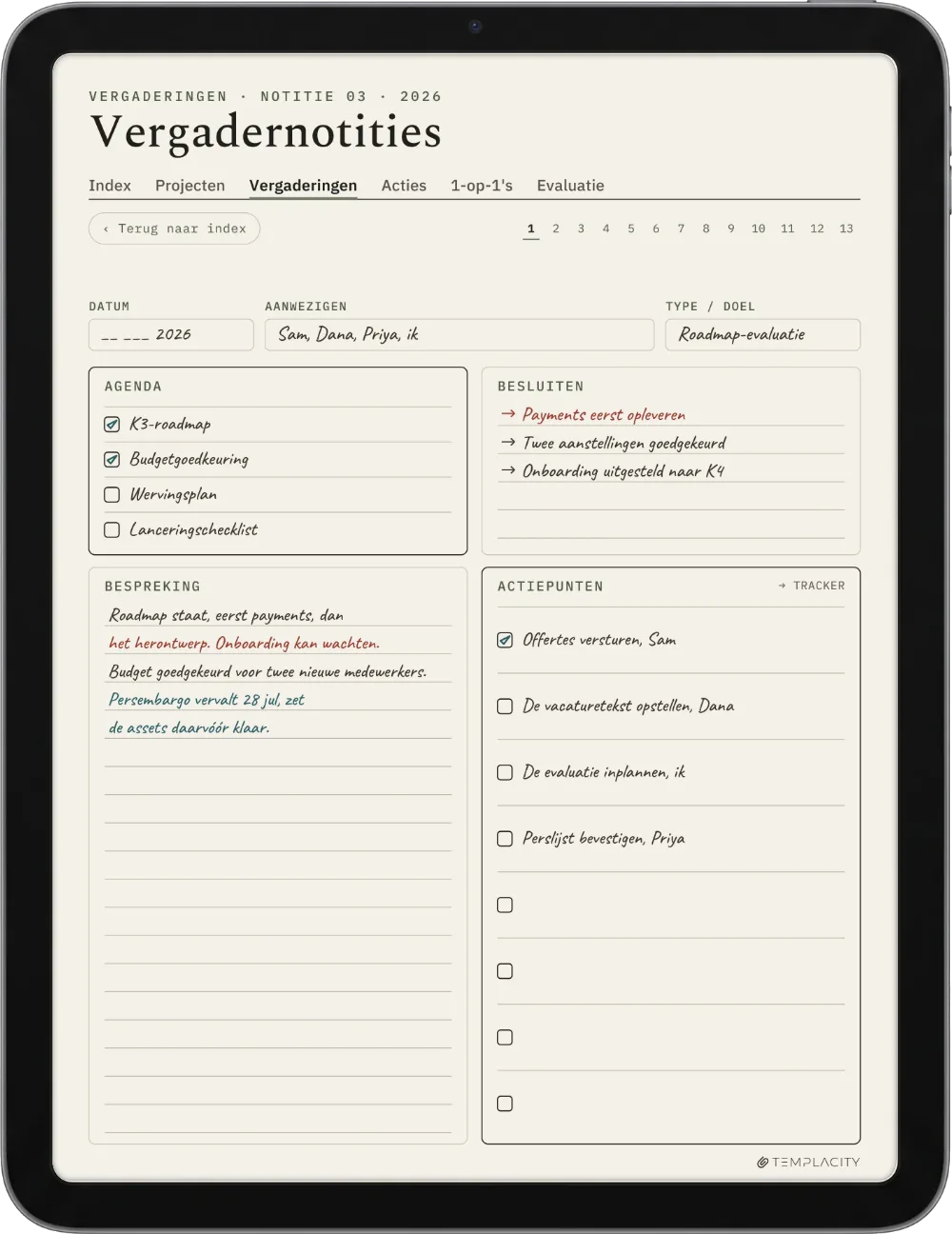 The Planner op de iPad