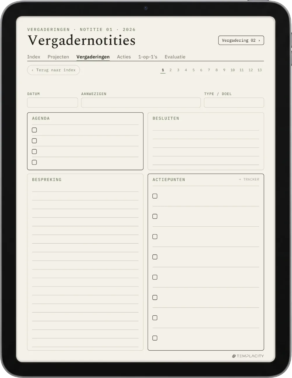 The Planner · Werk iPad pagina 3