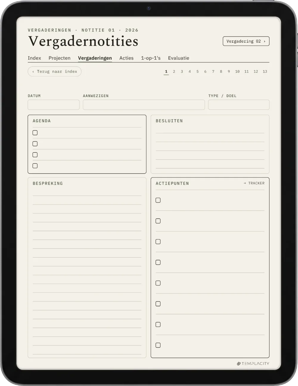 The Planner · Werk iPad pagina 3