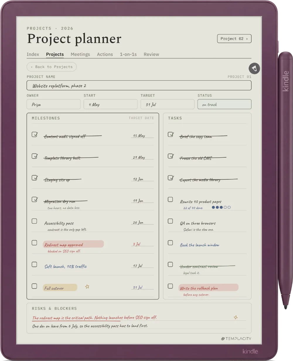The Planner on the Kindle Scribe Colorsoft