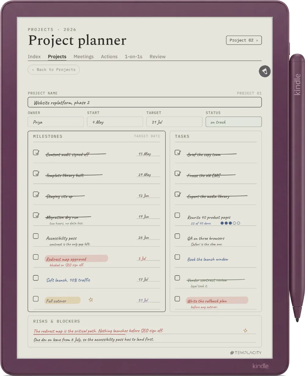 The Planner on the Kindle Scribe Colorsoft