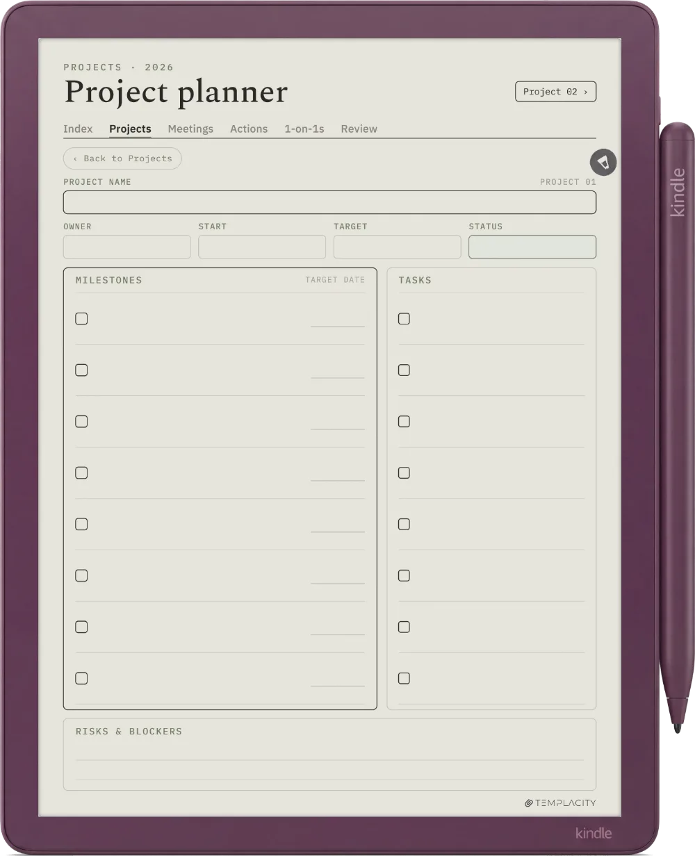 The Planner · Work Kindle Scribe Colorsoft page 1