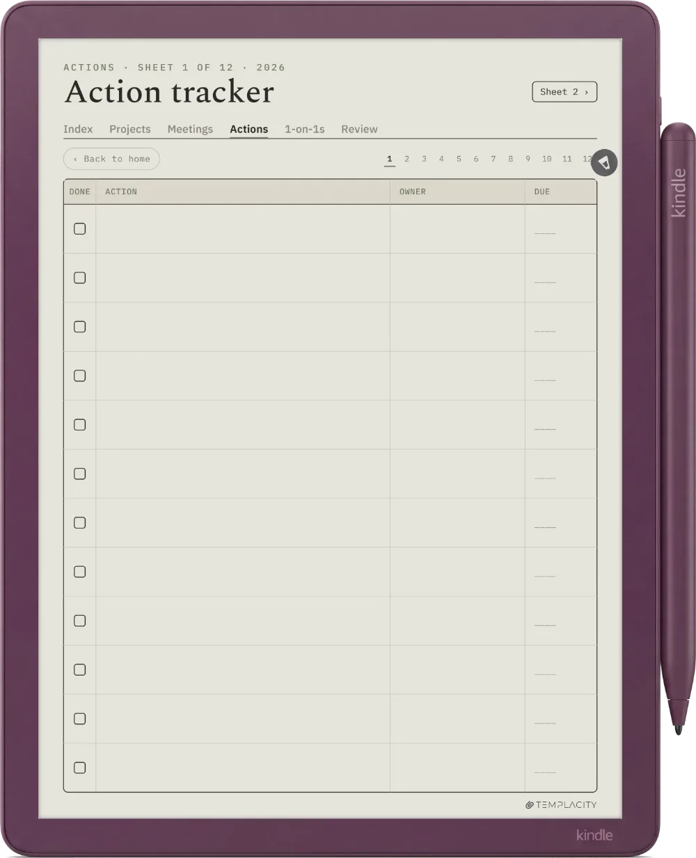 The Planner · Work Kindle Scribe Colorsoft page 2