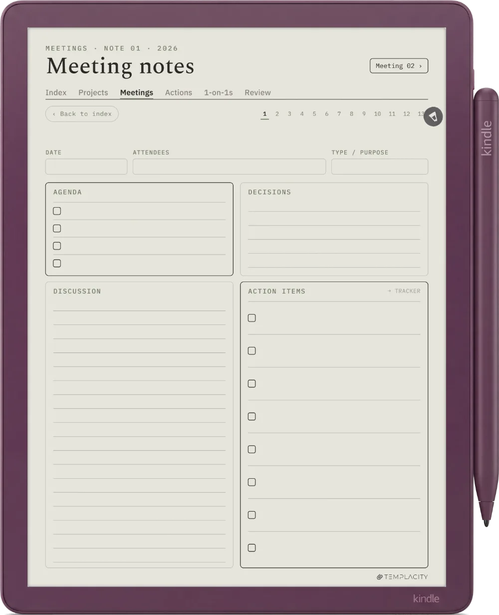 The Planner · Work Kindle Scribe Colorsoft page 3