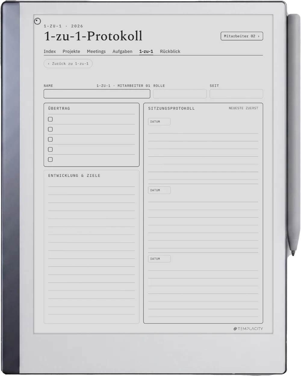 The Planner · Work reMarkable 2 Seite 5