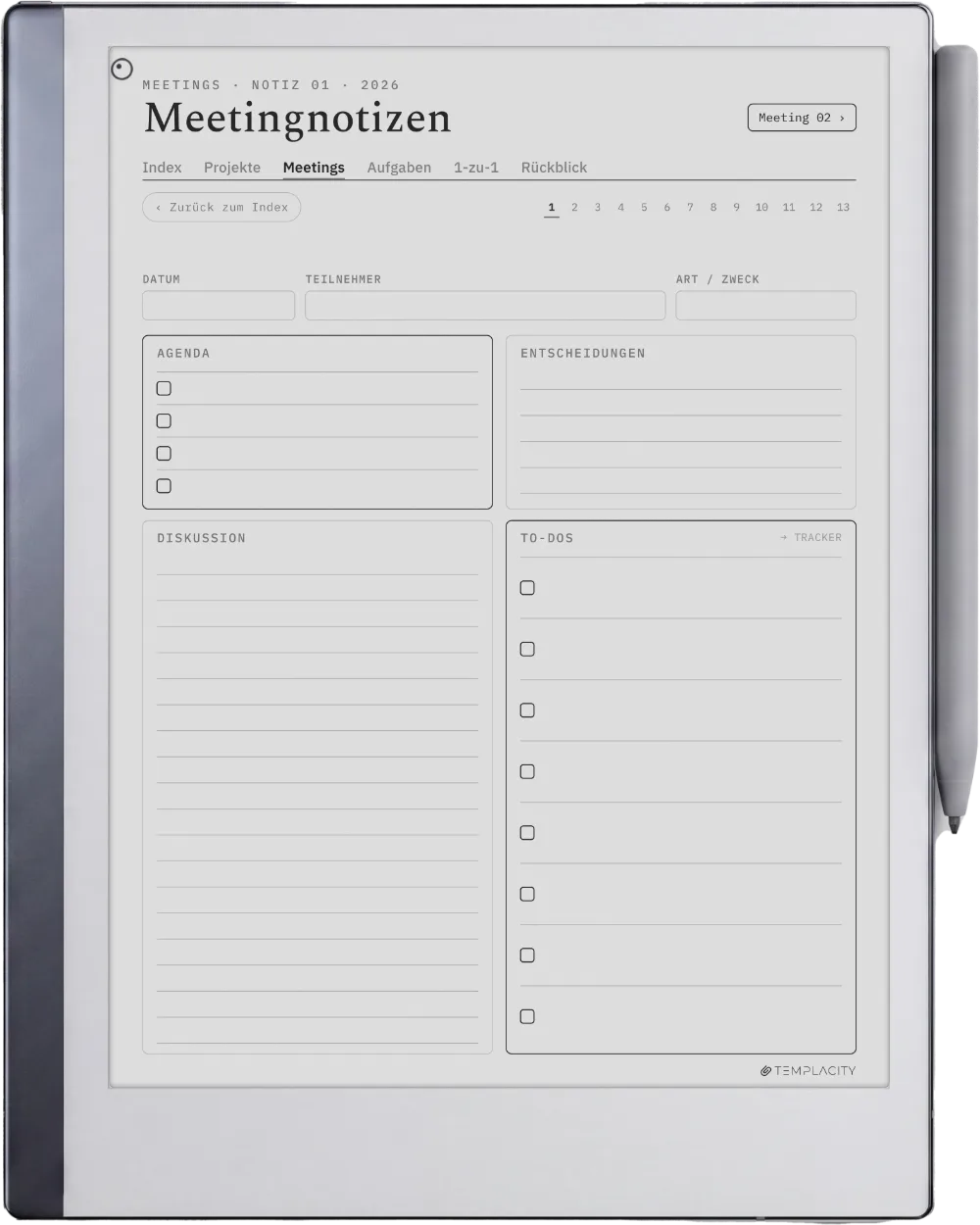 The Planner · Work reMarkable 2 Seite 3