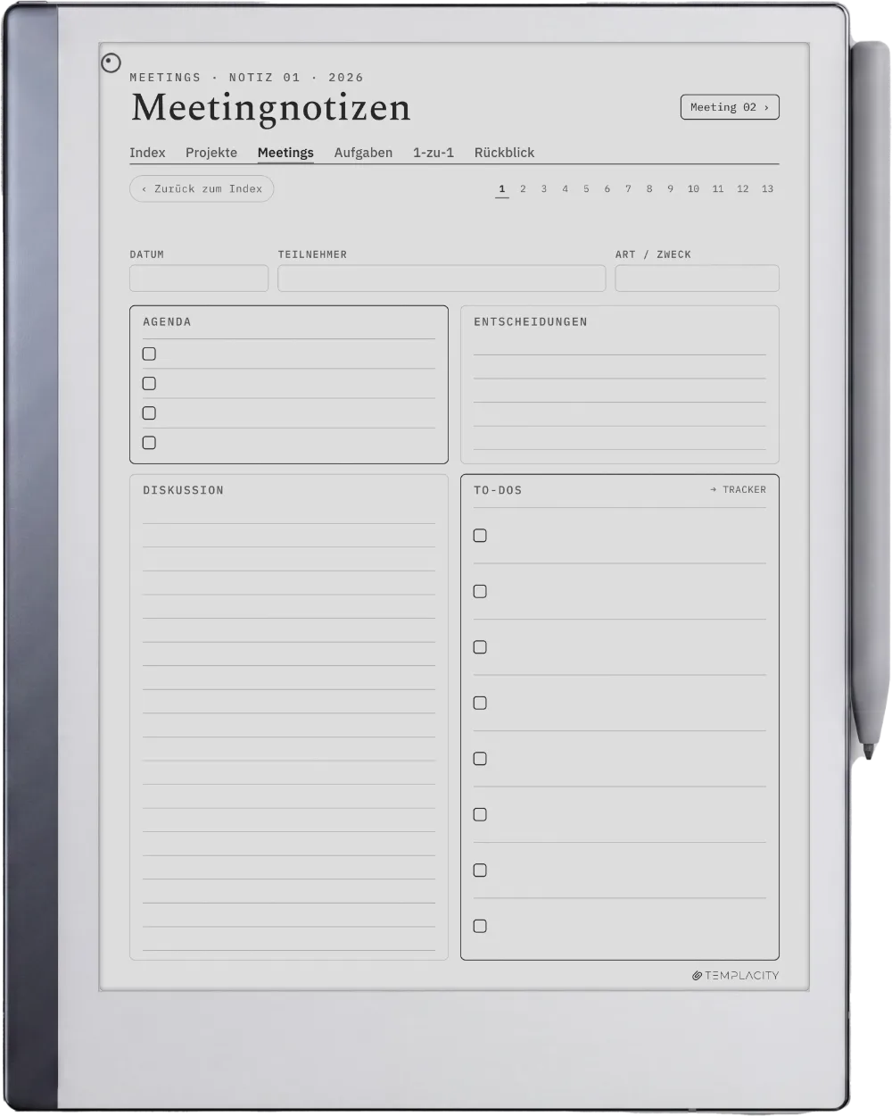 The Planner · Work reMarkable 2 Seite 3