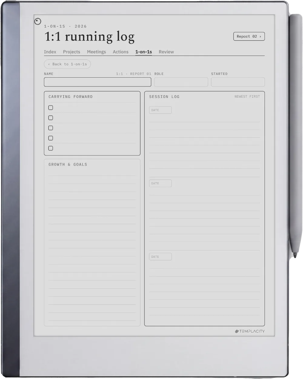 The Planner · Work reMarkable 2 page 5