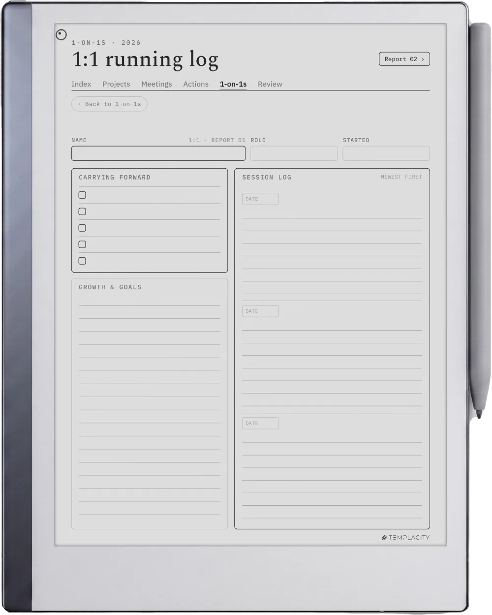 The Planner · Work reMarkable 2 page 5