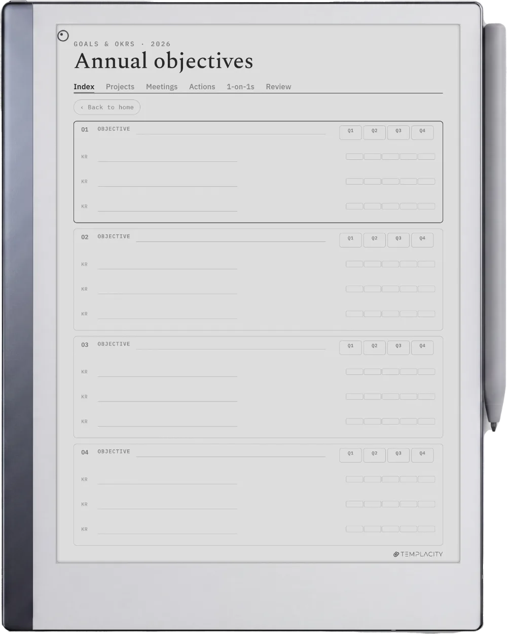 The Planner · Work reMarkable 2 page 4