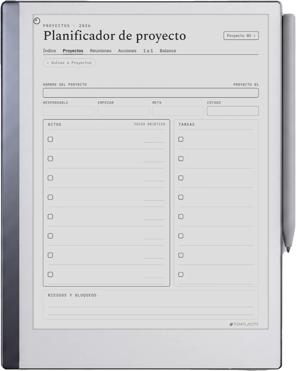 The Planner El panel de proyectos