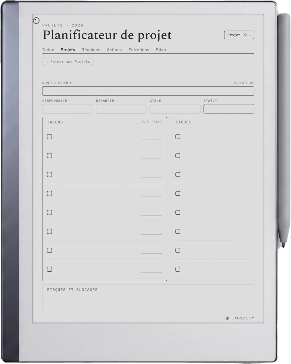 The Planner Le tableau de bord des projets