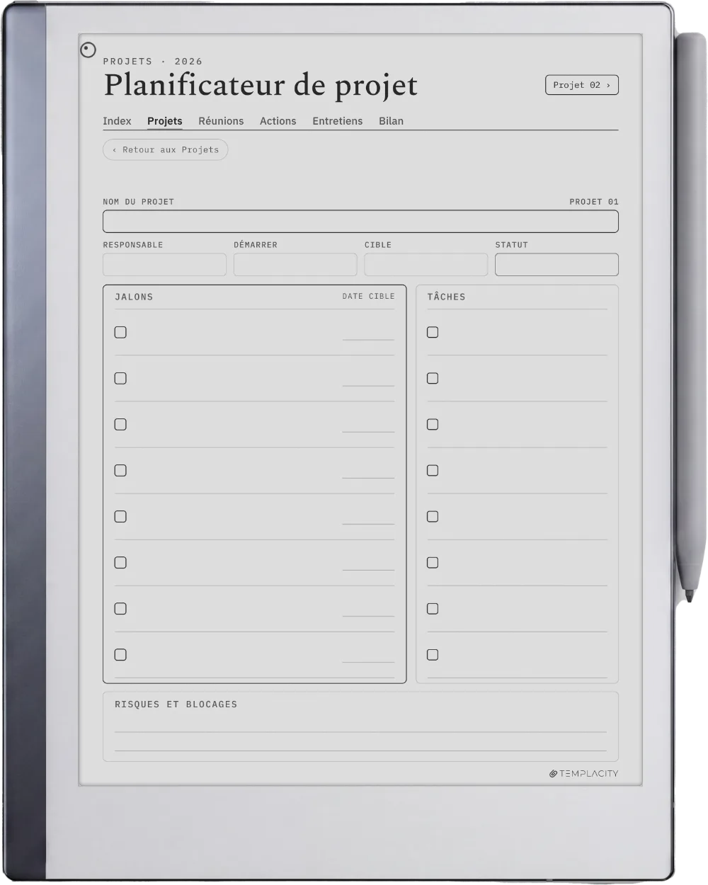 The Planner Le tableau de bord des projets