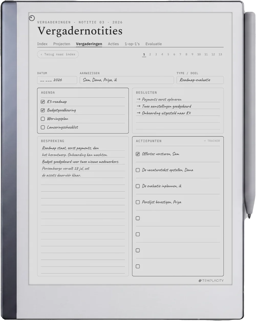 The Planner op de reMarkable 2