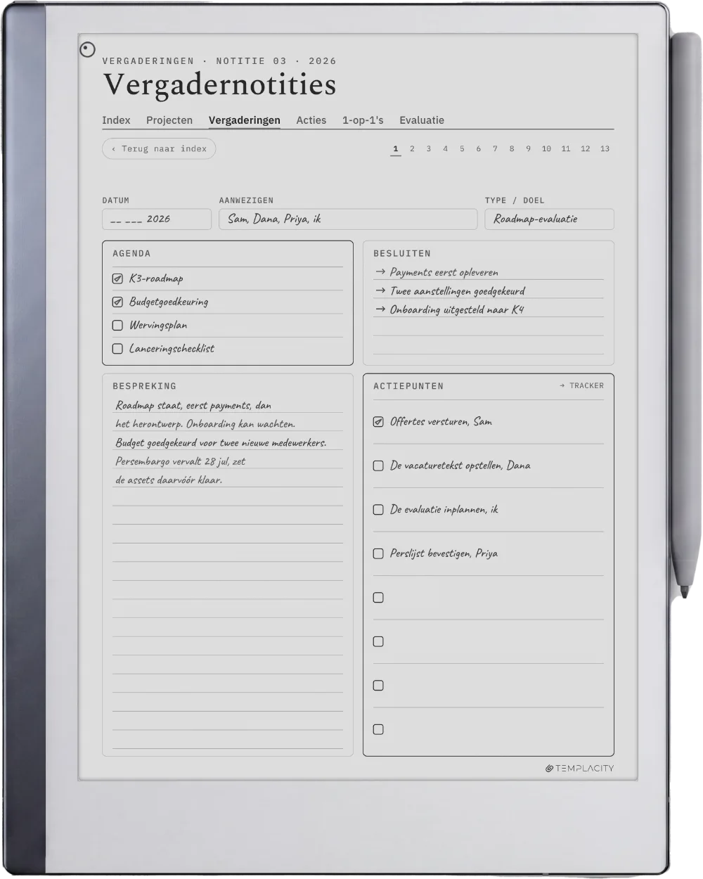 The Planner op de reMarkable 2