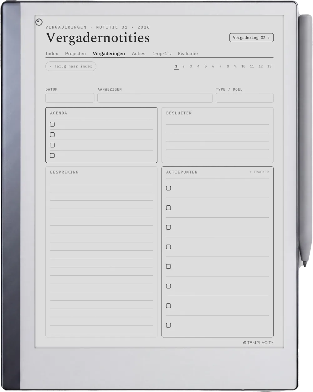 The Planner · Werk reMarkable 2 pagina 3