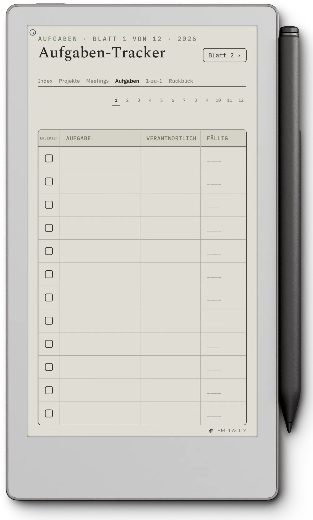 The Planner · Work reMarkable Paper Pro Move Seite 2