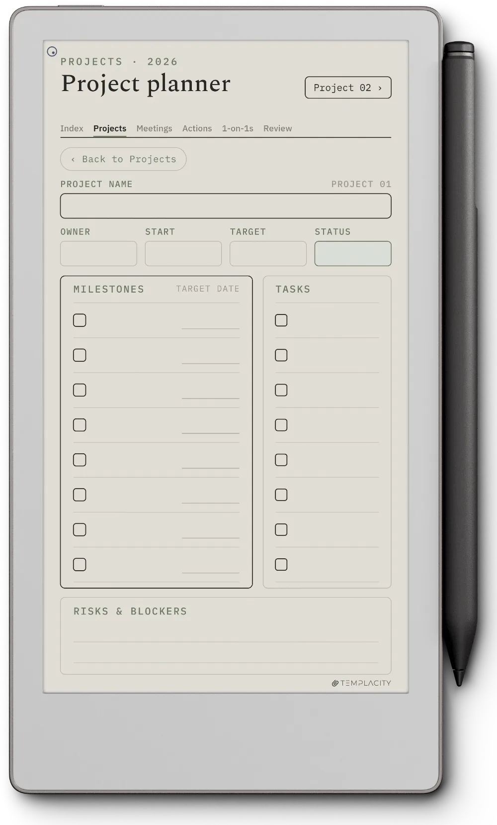 The Planner · Work reMarkable Paper Pro Move page 1