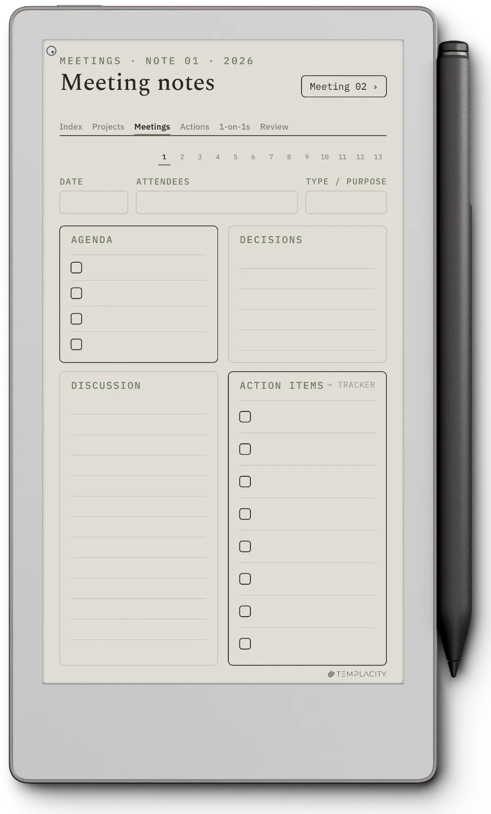 The Planner · Work reMarkable Paper Pro Move page 3