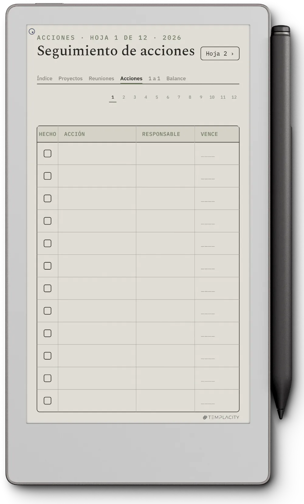 The Planner · Trabajo reMarkable Paper Pro Move página 2