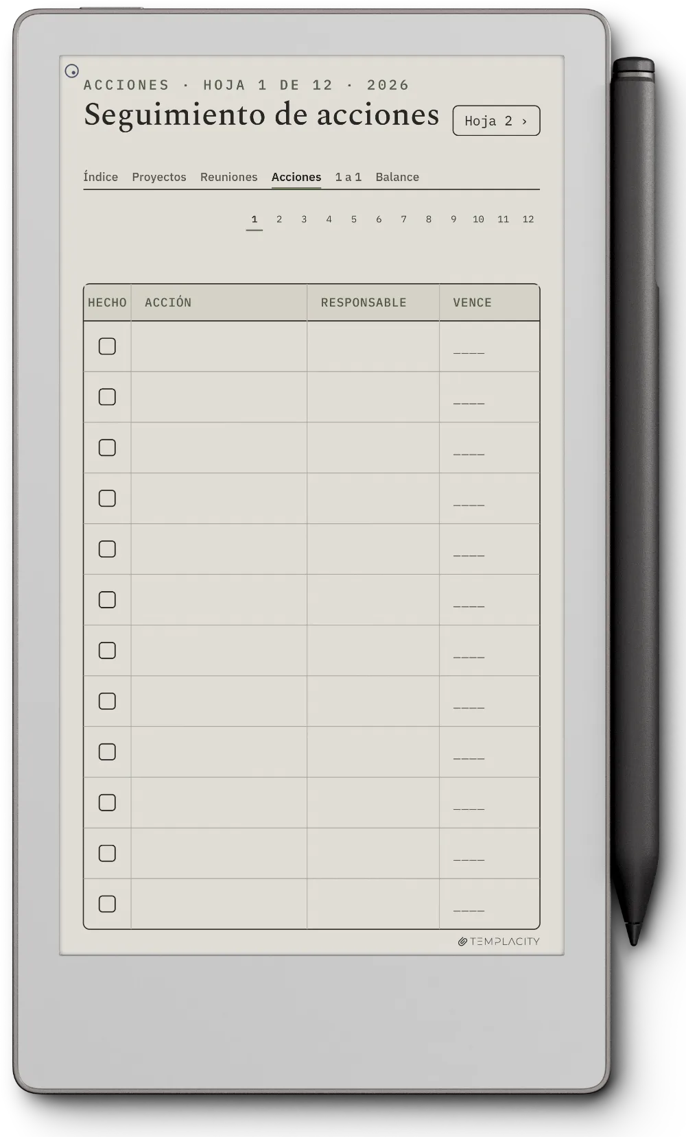 The Planner · Trabajo reMarkable Paper Pro Move página 2