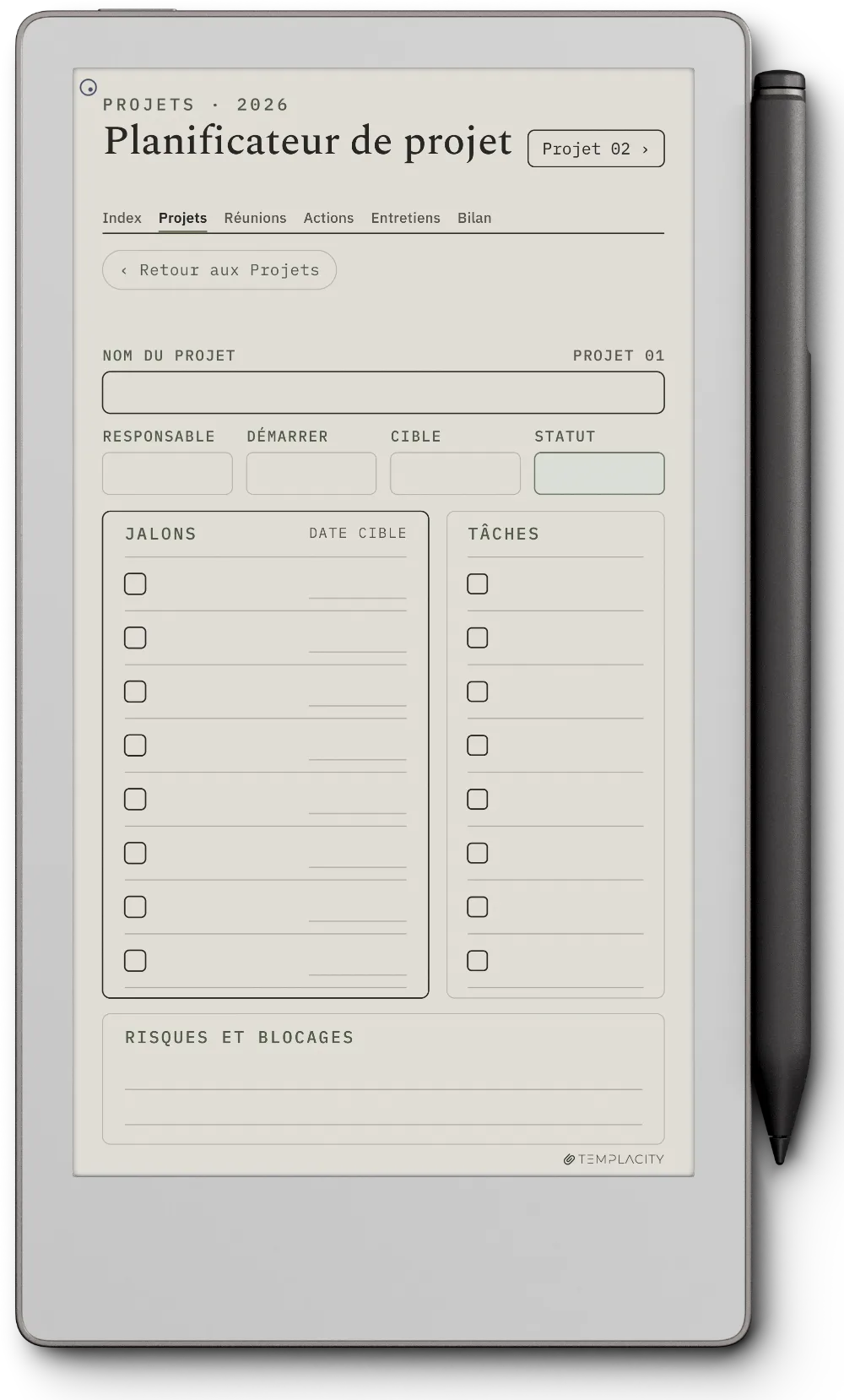 The Planner Le tableau de bord des projets