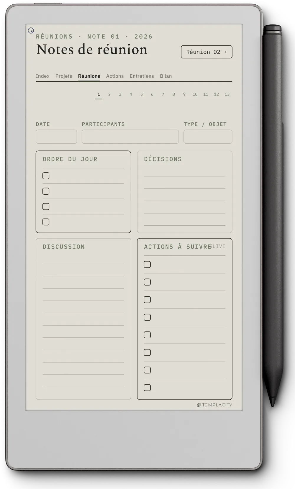 The Planner · Work reMarkable Paper Pro Move page 3