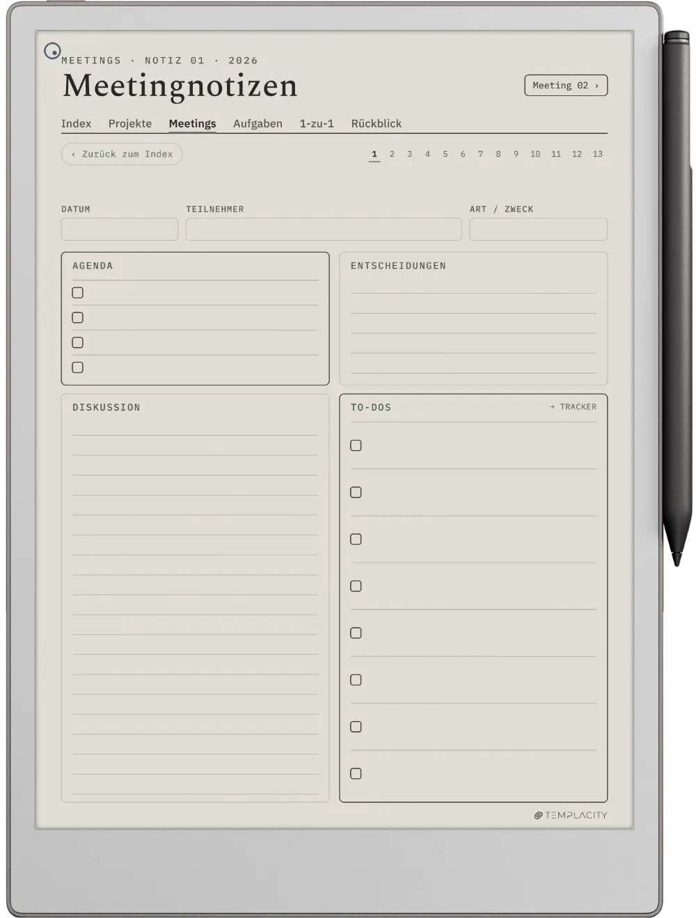 The Planner · Work reMarkable Paper Pro Seite 3