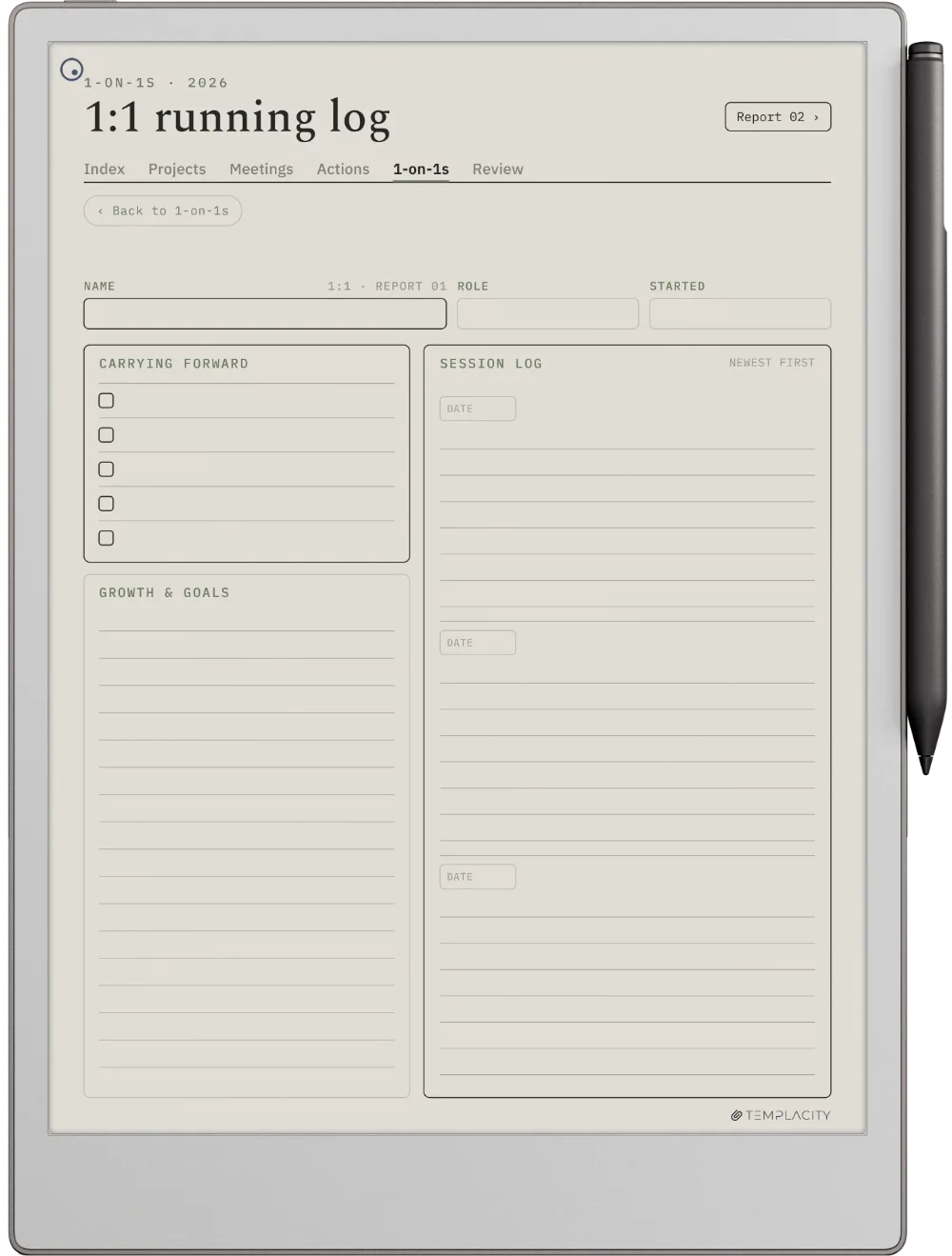 The Planner · Work reMarkable Paper Pro page 5