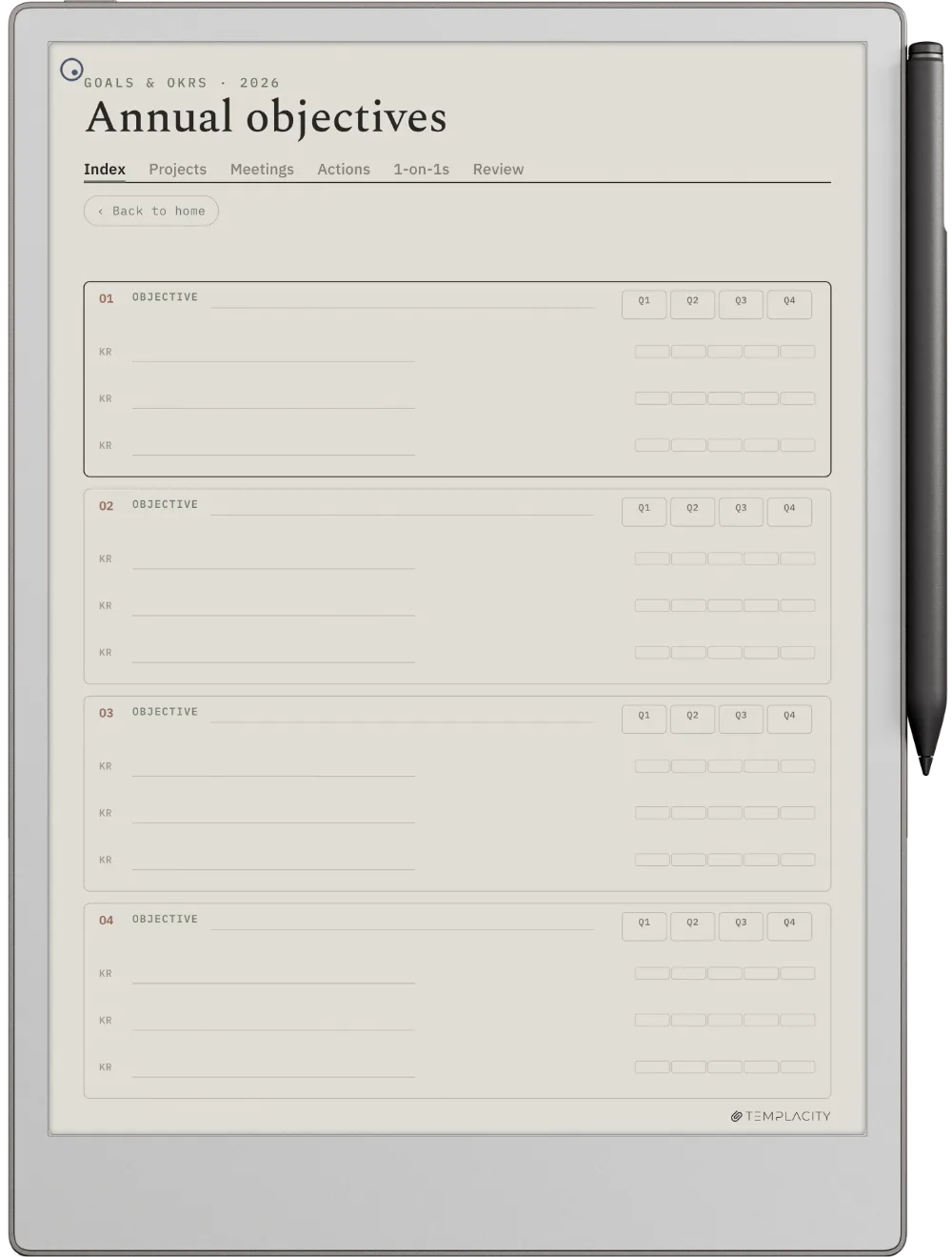 The Planner · Work reMarkable Paper Pro page 4