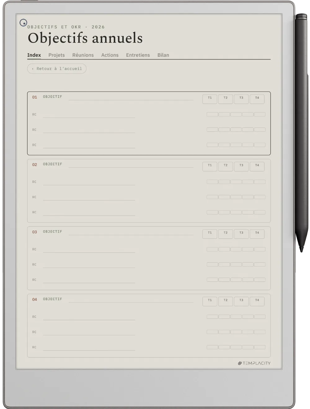 The Planner · Work reMarkable Paper Pro page 4