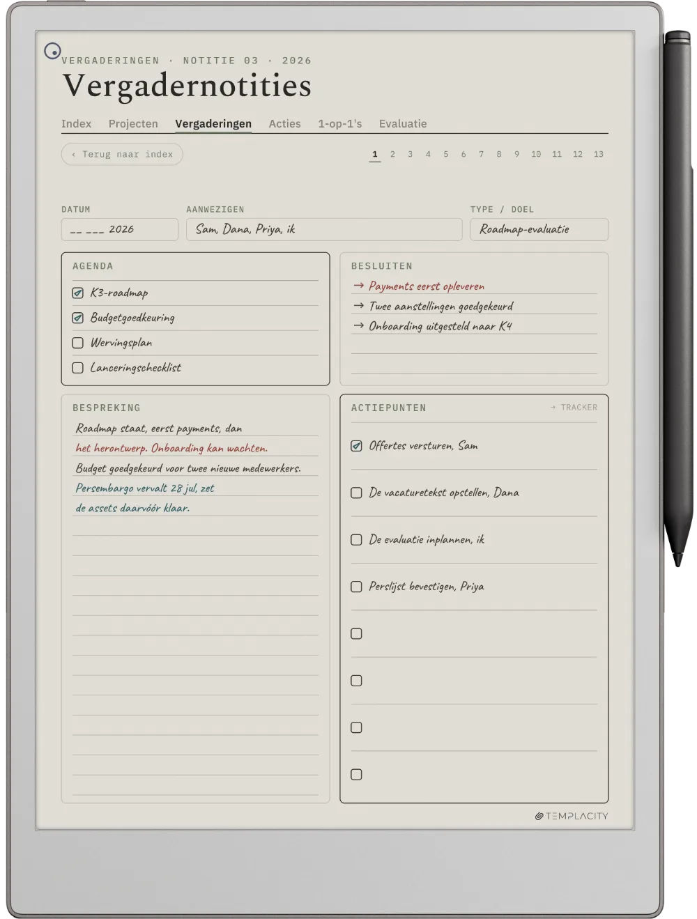 The Planner op de reMarkable Paper Pro