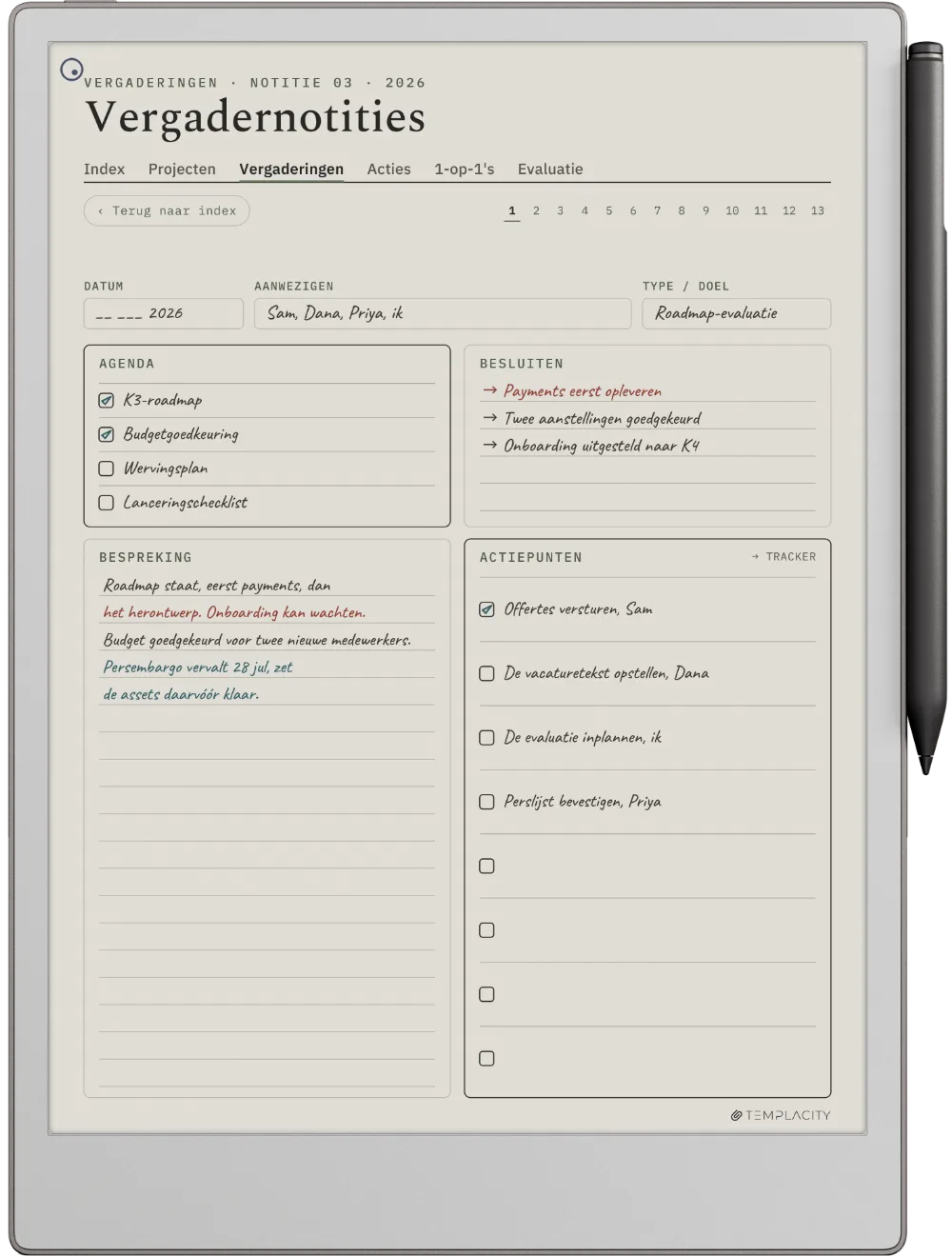 The Planner op de reMarkable Paper Pro