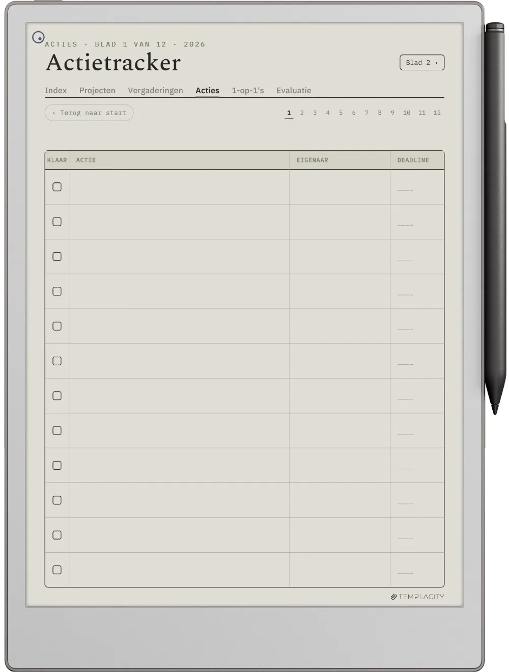 The Planner · Werk reMarkable Paper Pro pagina 2