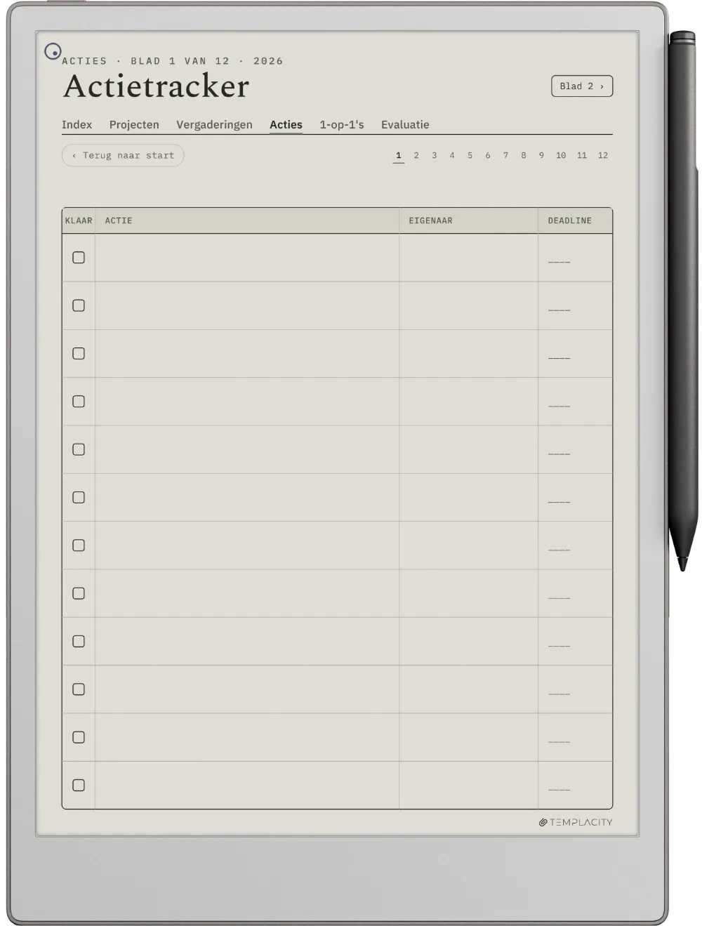 The Planner · Werk reMarkable Paper Pro pagina 2