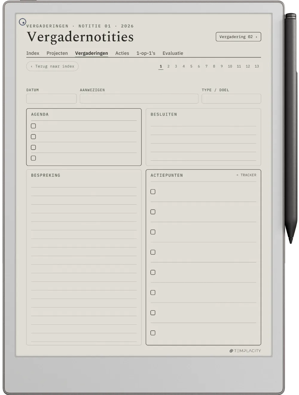 The Planner · Werk reMarkable Paper Pro pagina 3