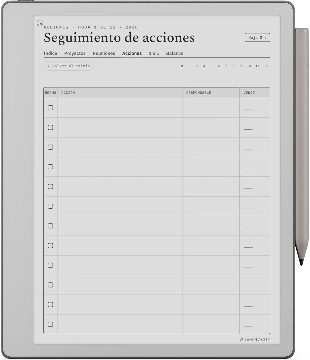 The Planner · Trabajo reMarkable Paper Pure página 2