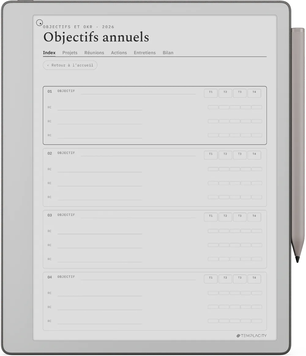 The Planner · Work reMarkable Paper Pure page 4