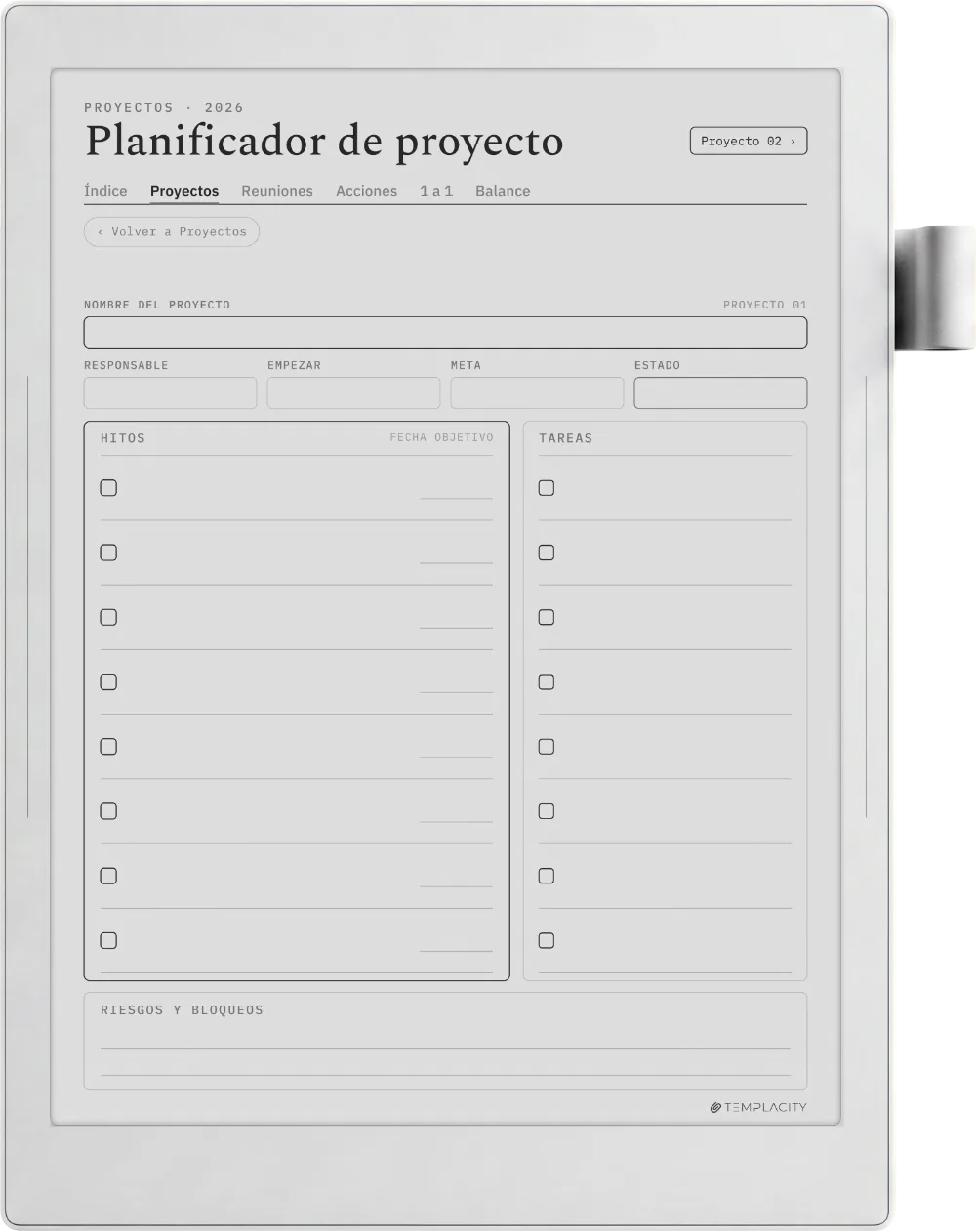 The Planner El panel de proyectos