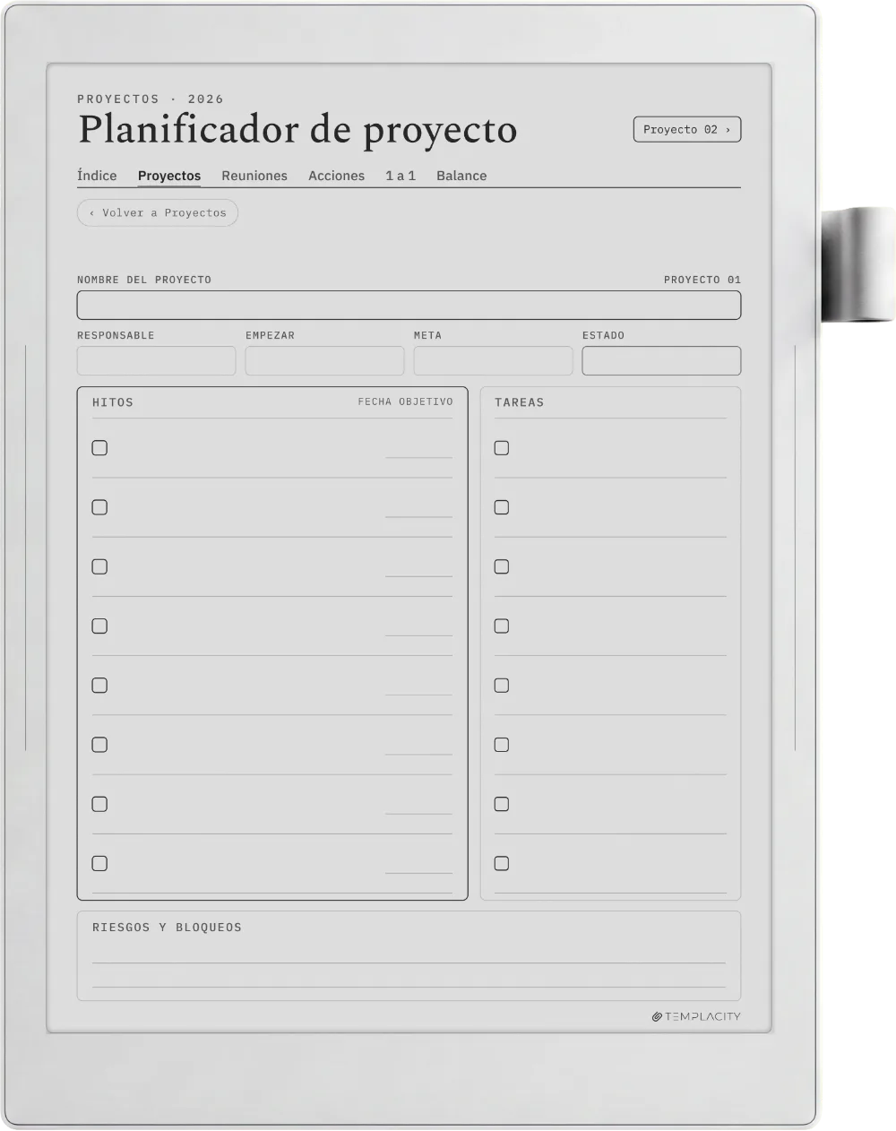 The Planner El panel de proyectos