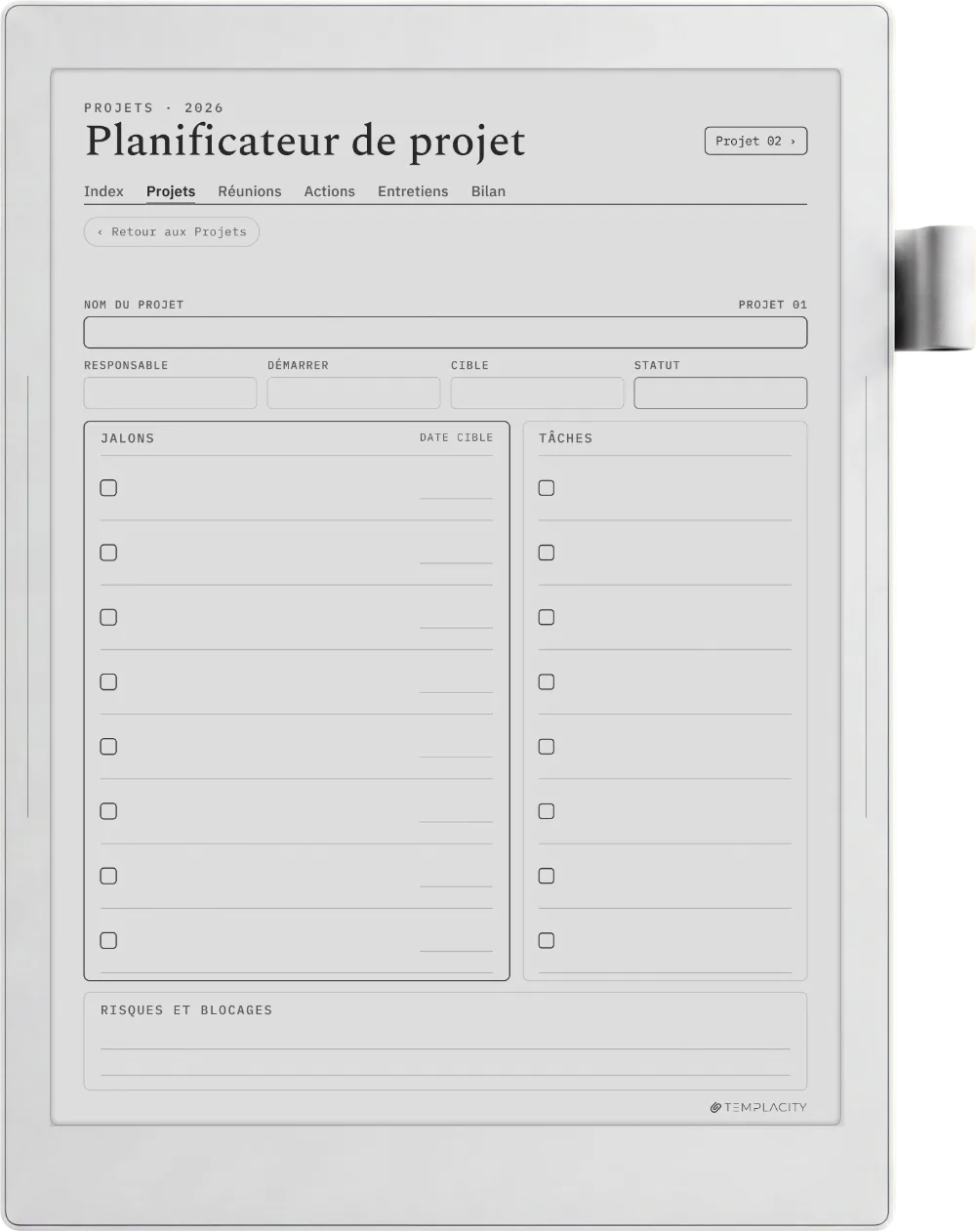 The Planner Le tableau de bord des projets