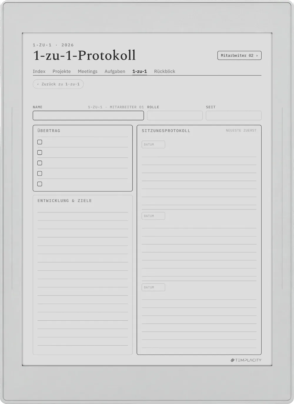 The Planner · Work Supernote Nomad Seite 5