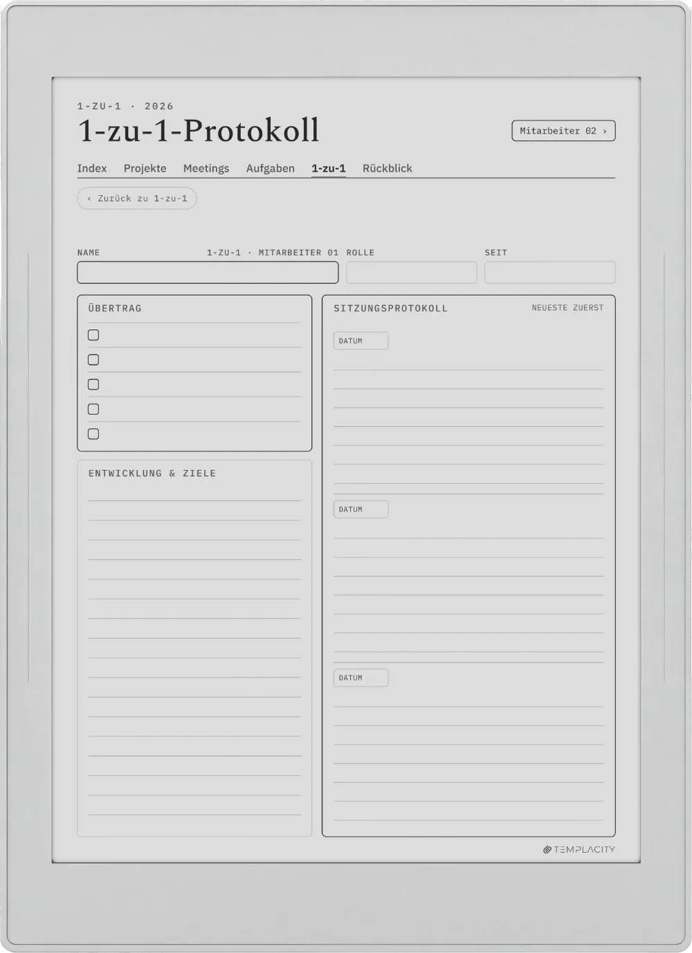 The Planner · Work Supernote Nomad Seite 5