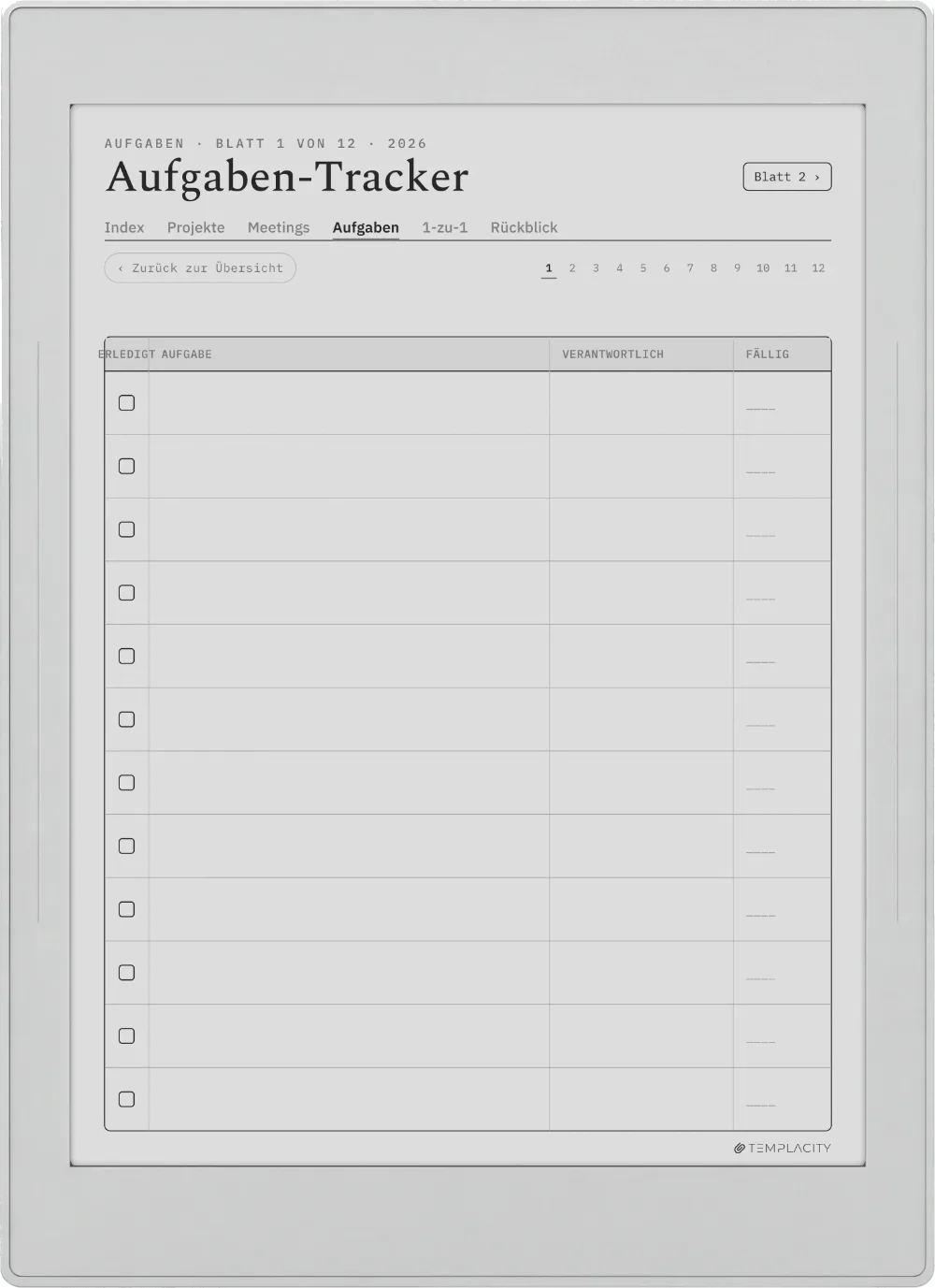 The Planner · Work Supernote Nomad Seite 2