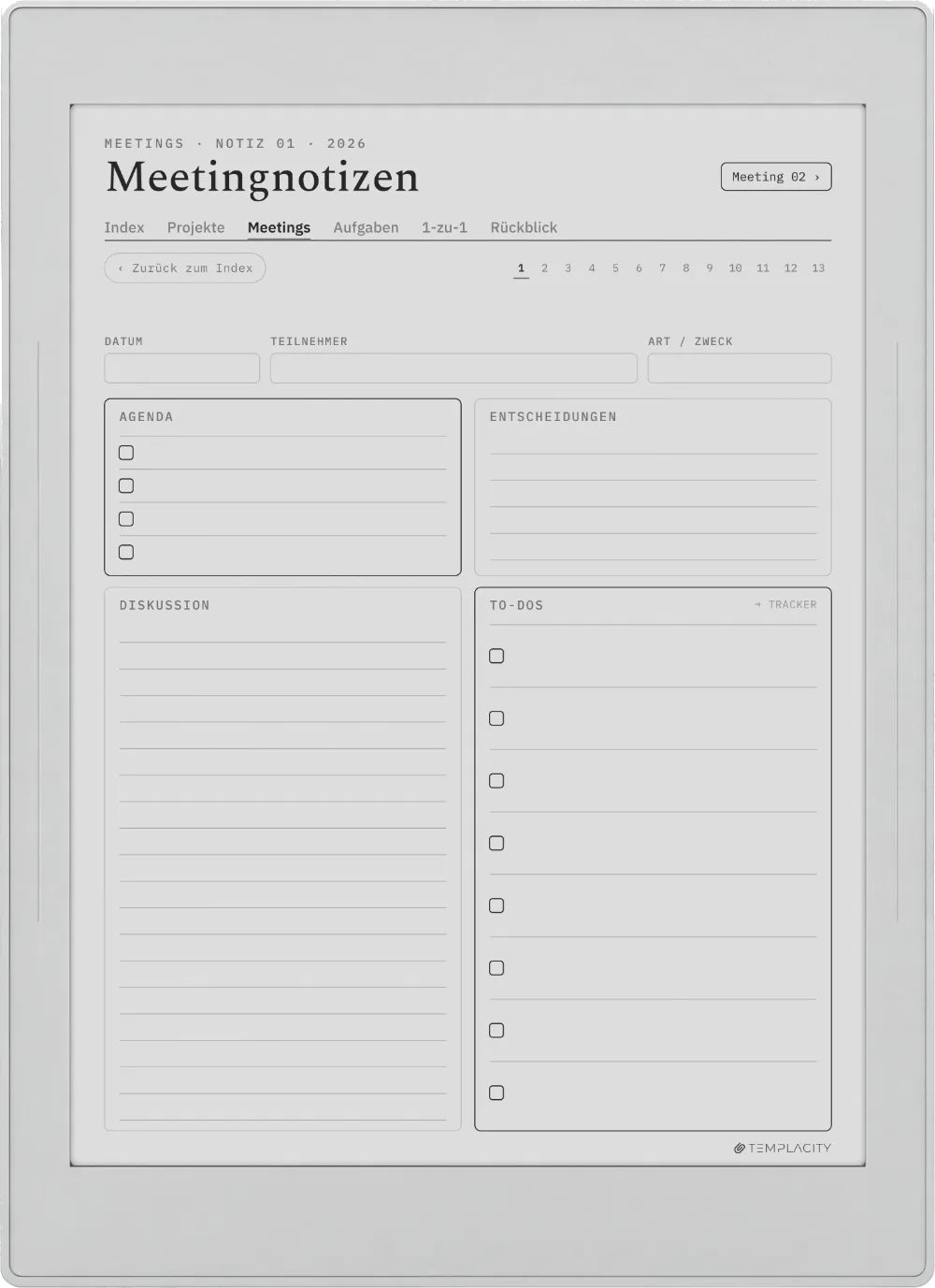 The Planner · Work Supernote Nomad Seite 3