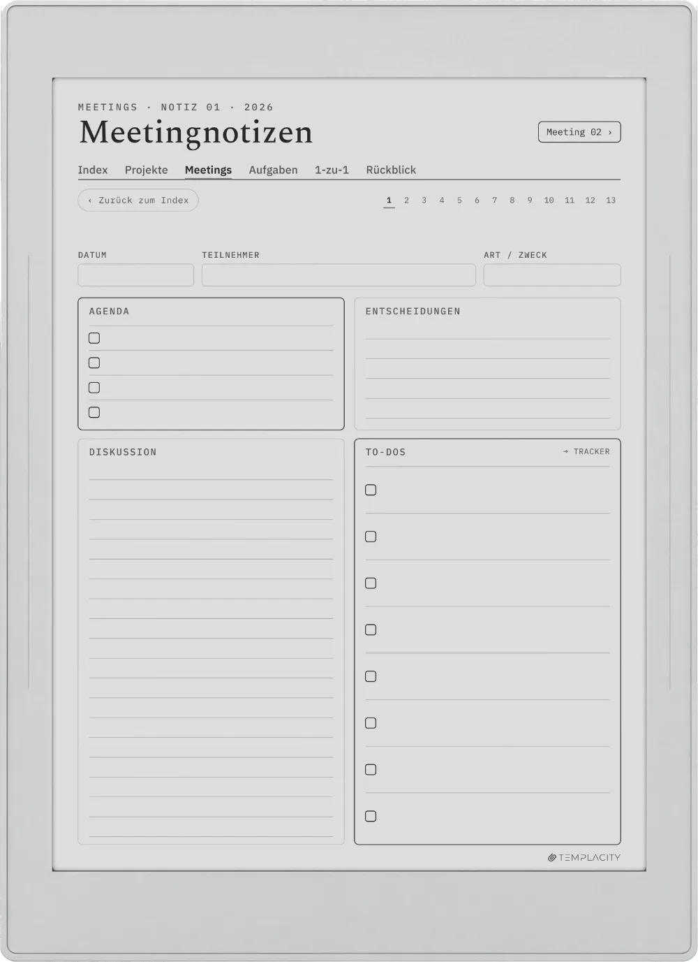 The Planner · Work Supernote Nomad Seite 3