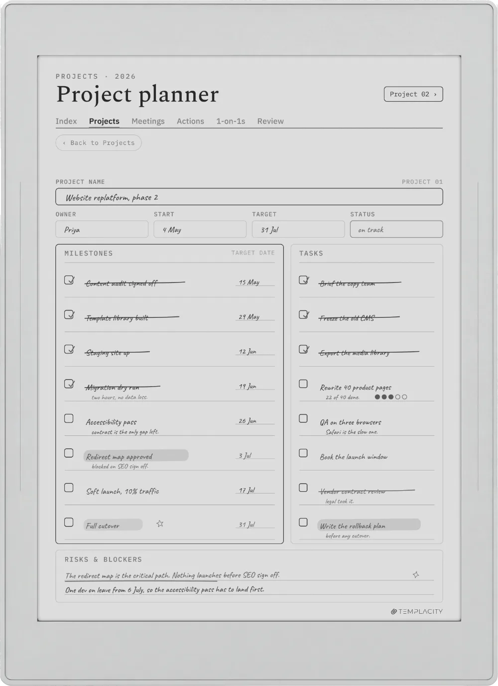 The Planner on the Supernote Nomad