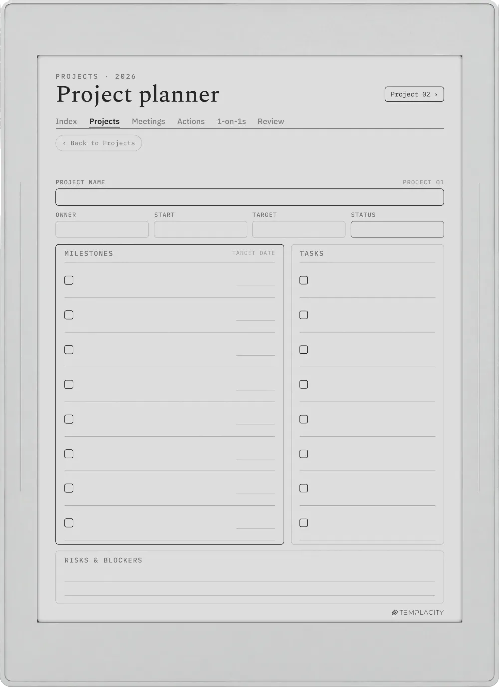 The Planner · Work Supernote Nomad page 1