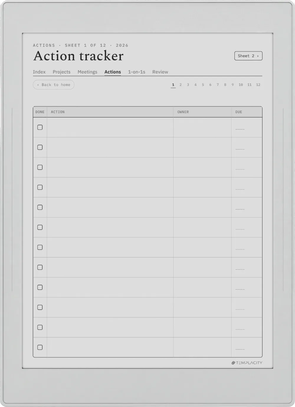 The Planner · Work Supernote Nomad page 2