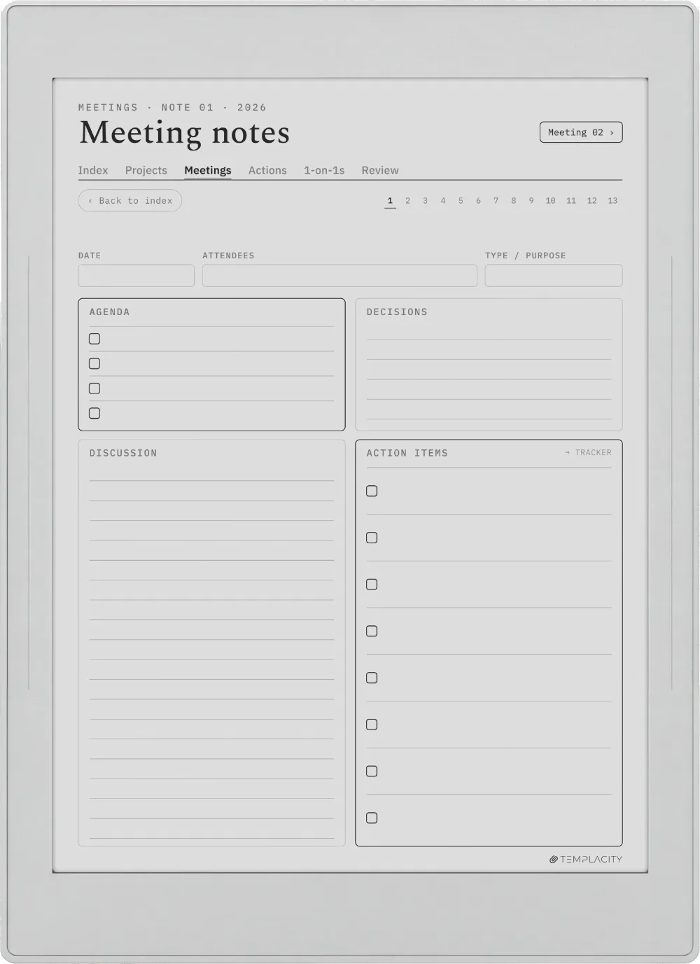 The Planner · Work Supernote Nomad page 3